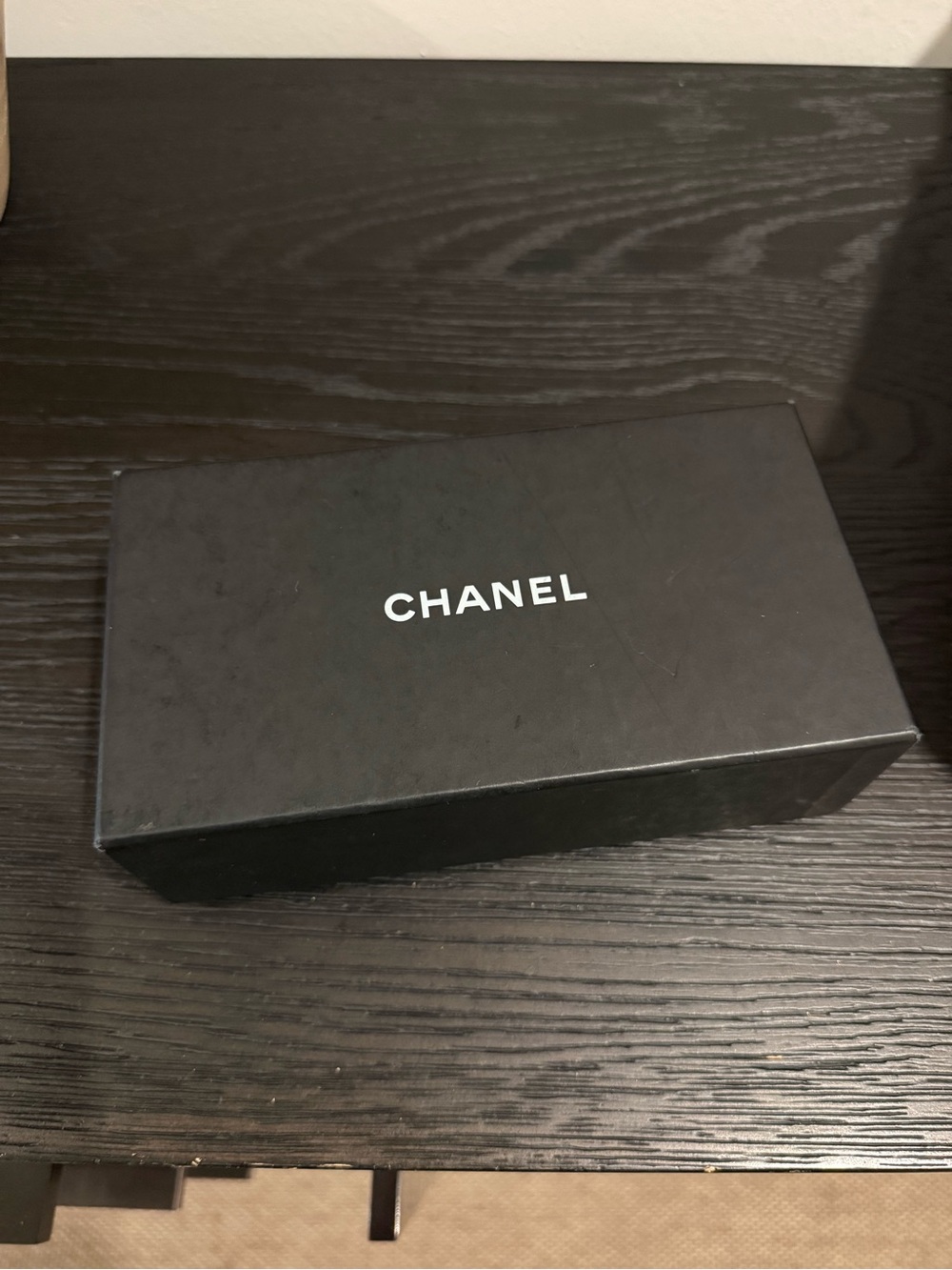 CHANEL Black sunglasses Box with White Logo